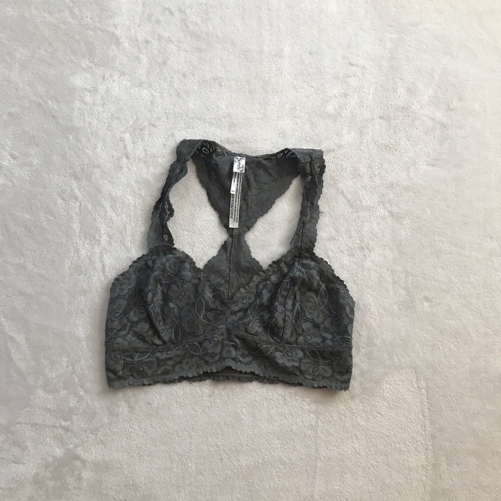 Free People Gray Lace Bralette